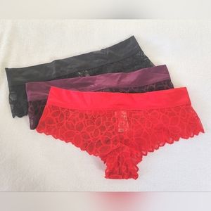 PINK Floral Lace Extra Low Rise Cheekster Set